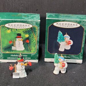 Holiday Flurries Series 1 and 2 Hallmark Mini Ornaments-